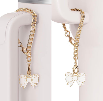 Gold Chain Bow- Straw Cover & CHARM Set (2-Piece)