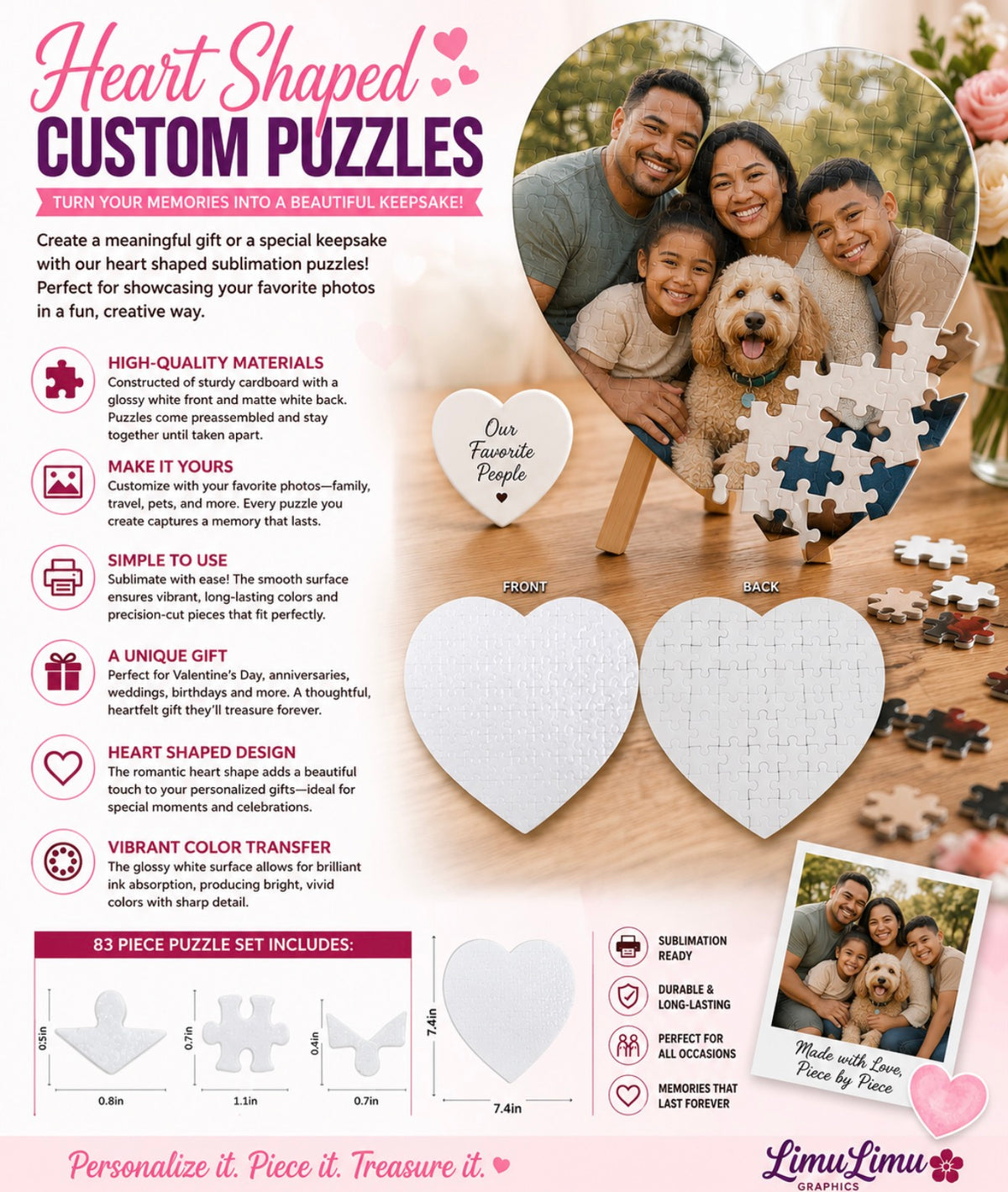 Heart Shaped Puzzle - Customizable!