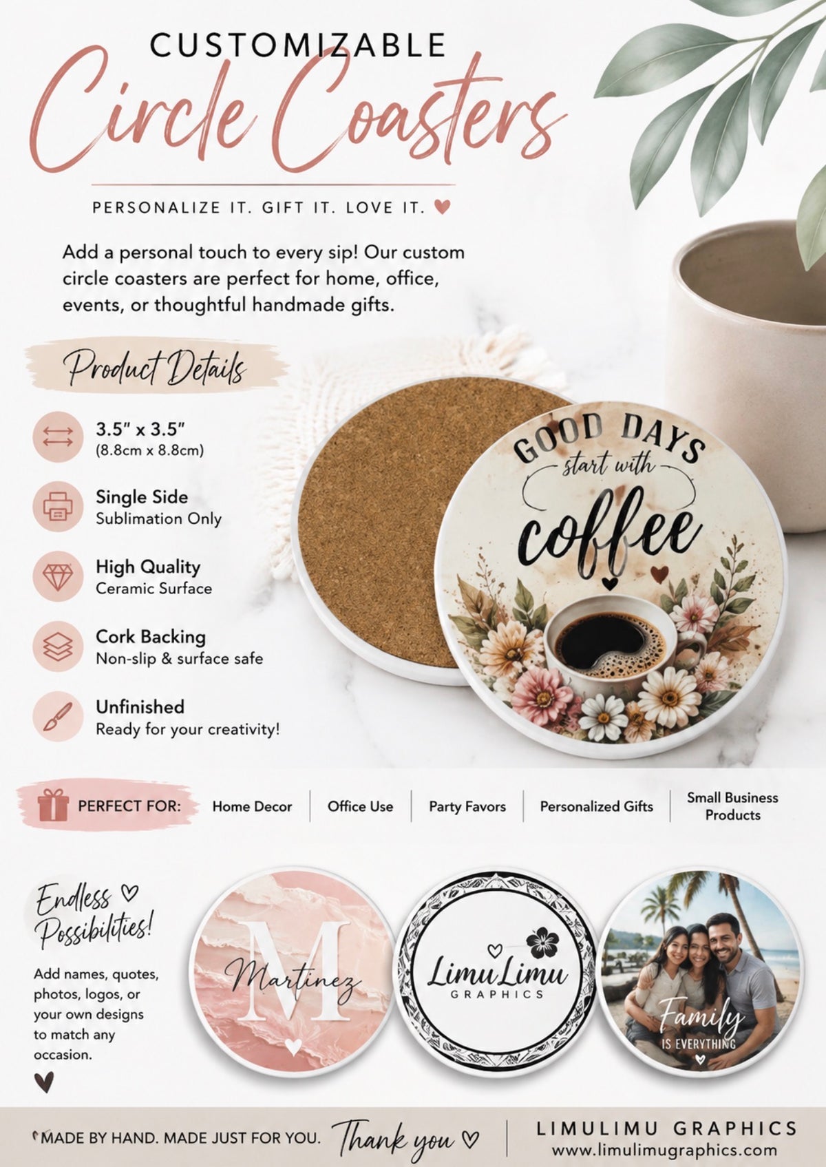 Circle - Customizable Coasters