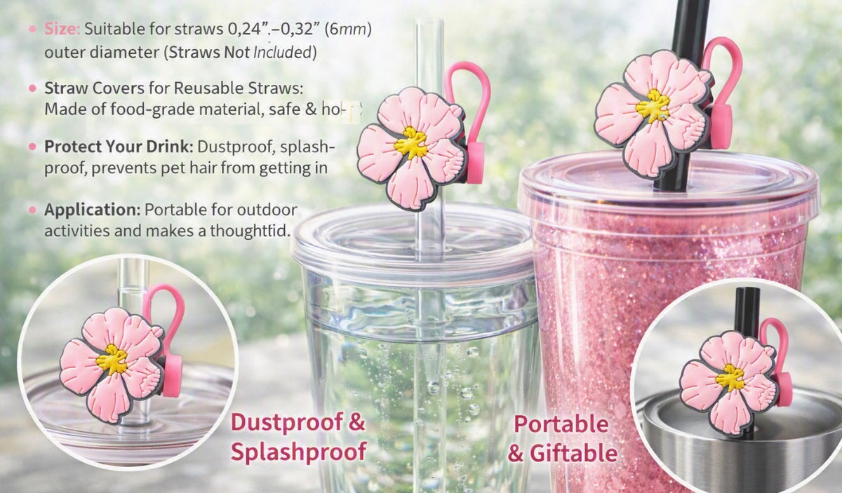 Pink - Blossom Straw Cover