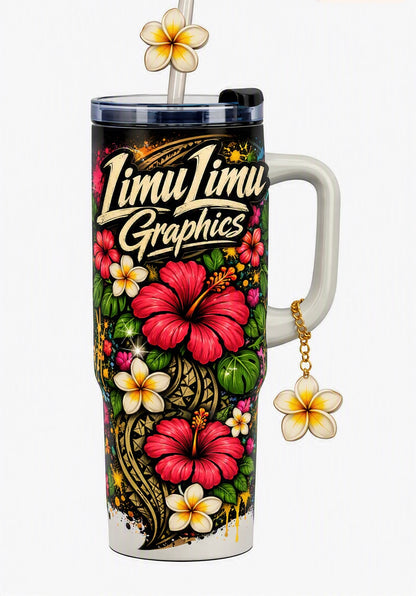 40oz Customizable Tumbler with Handle (Full Design)